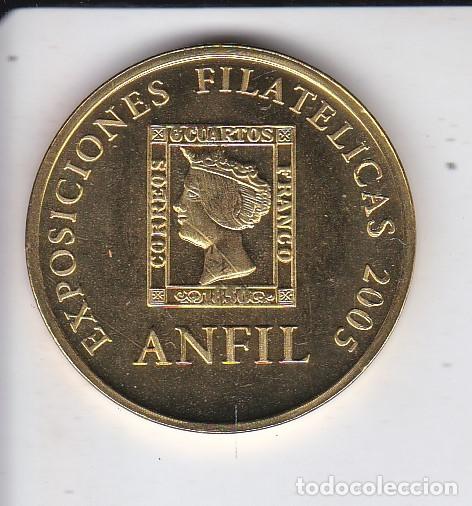 Medaglie tematiche: MEDALLA EXPOSICI&Oacute;NES FILATELICAS 200 5 ANFIL -MADRID 2012 CANDIDATA A LOS JUEGOS OLIMPICOS.