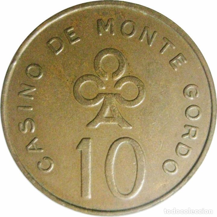 Medallas tem&aacute;ticas: Ficha del ''Casino de Montegordo'' 10 Escudos (Portugal)./ Bonita./ Ver fotos.