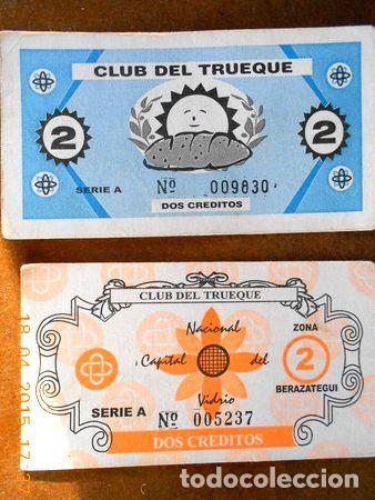 Medallas tem&aacute;ticas: lote de dos cupones del club del trueque de 2 creditos