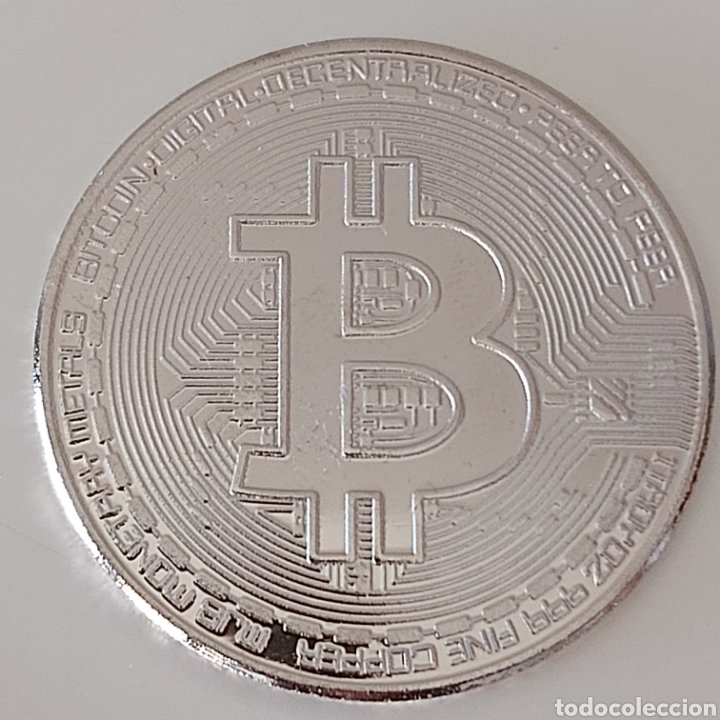 Medallas tem&aacute;ticas: PRECIOSA MONEDA BITCOIN DE PLATA. REF S4 M CG - Foto 1