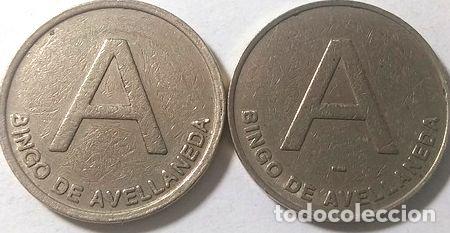 Medalhas tem&aacute;ticas: lote dos fichas bingo avellaneda con y sin ceca