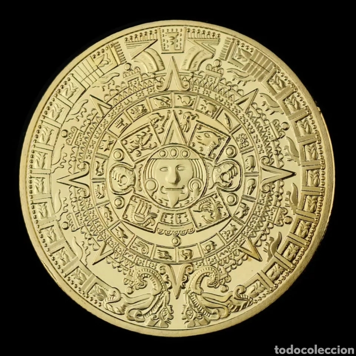 Medallas tem&aacute;ticas: ESPECTACULAR MONEDA DE ORO AZTECA. REF S3 M - Foto 1