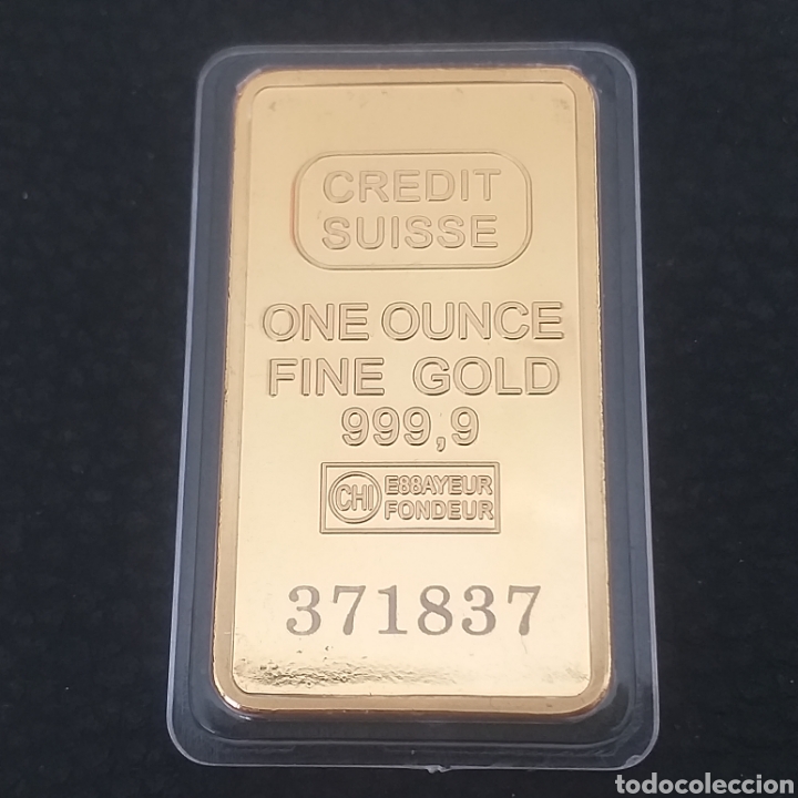 LINGO BAÑO DE ORO CRÉDITO SUIZA GOLD 999,9 (Numismática - Medallería - Temática)