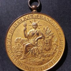 Medallas temáticas: REPUBLIQUE FRANCAISE AGRICULTURE.INDUSTRIE.BEAUX.ARTS. 1883 -1884 EXPOSITION INTERNATIONALE DE NICE.. Lote 330193988