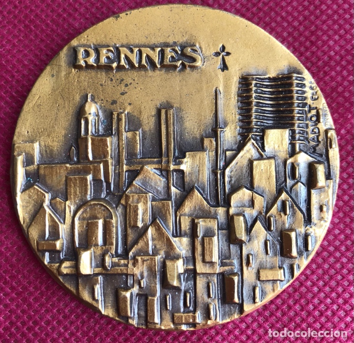 Medalhas tem&aacute;ticas: Breta&ntilde;a -Rennes Europeade 1984-Medalla-Medal.