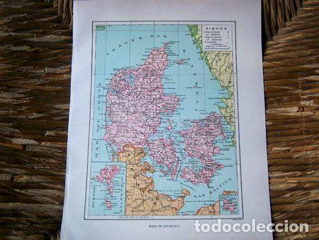 Medallas tem&aacute;ticas: mapa de dinamarca impreso en 1948 - Foto 1