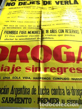 Thematische Medaillen: poster droga viaje sin regreso afiche escrito orig 1987