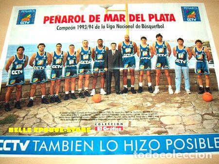Medallas tem&aacute;ticas: poster penarol de mar del plata campeon de basquet 9394 lig