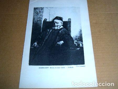 Medalhas tem&aacute;ticas: lamina rembrandt retrato de juan lutma grabado 1960