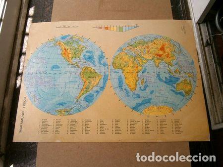 Thematische Medaillen: mapamundi fisico mapa antiguo 1947