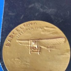 Medallas temáticas: MEDALLA DE BARCELONA 11 DE FEBRER 1910 PRIMER VOL A ESPAÑA PRIMER VUELO ESPAÑA. Lote 337750903