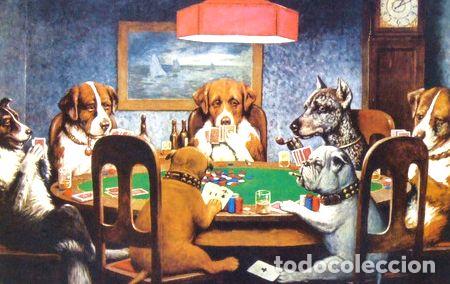 Thematic medals: posters laminas perros jugando al poker 30x45 cm