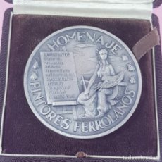 Medallas temáticas: HOMENAJE PINTORES FERROLANOS-LIBRO+MEDALLÓN CONMEMORATIVO PLATA-DIPUT.PROVINCIAL LA CORUÑA-1980-RARA. Lote 345927248