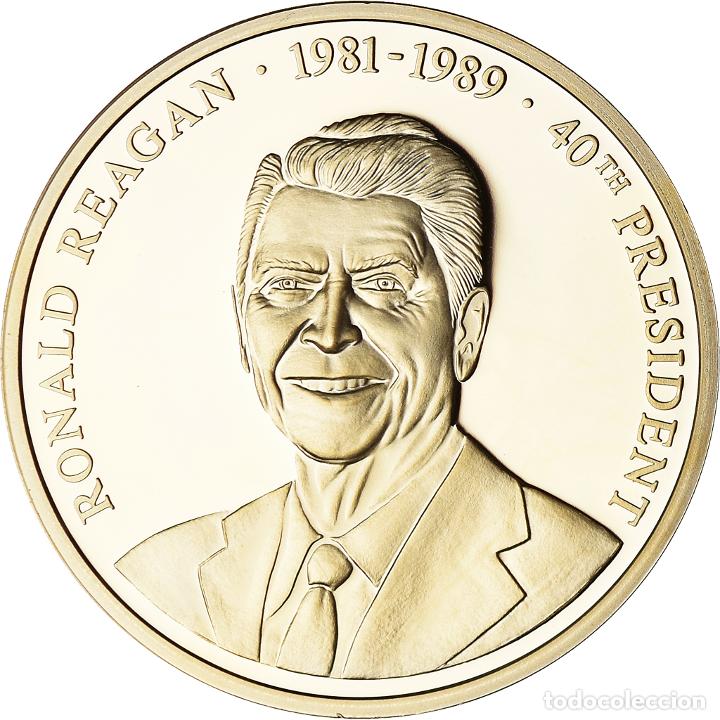 Medallas tem&aacute;ticas: [#187887] Estados Unidos de Am&eacute;rica, medalla, Les Pr&eacute;sidents des Etats-Unis, Reagan