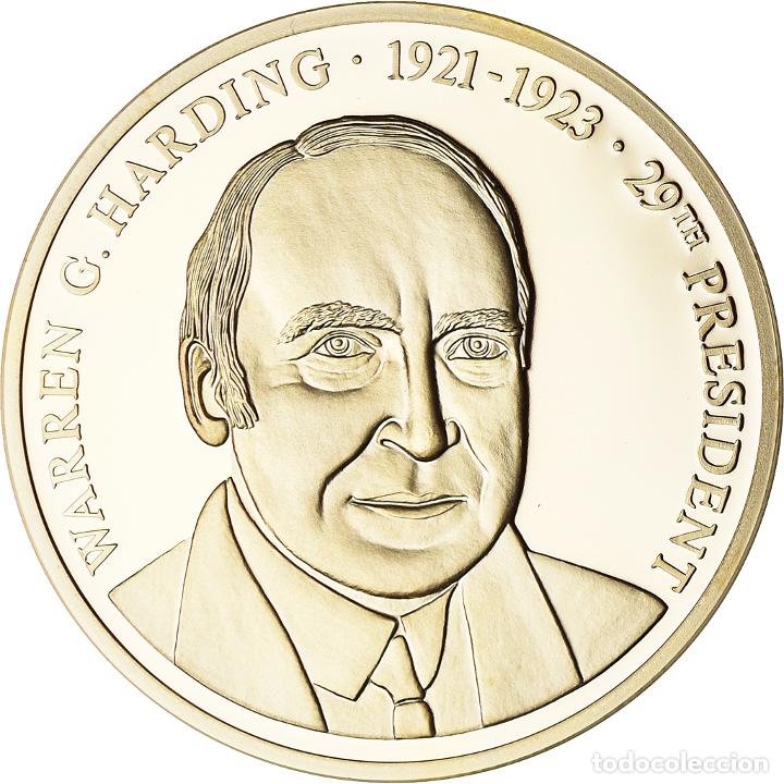 Thematische Medaillen: [#187877] Estados Unidos de Am&eacute;rica, medalla, Les Pr&eacute;sidents des Etats-Unis, Warren