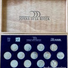 Medallas temáticas: PLATA-JOYAS DE LA RIOJA- COLECCION 13 MONEDAS *RIOJANAS* MONTADA-ESTUCHE MADERA EXPOSICION-. Lote 349543024