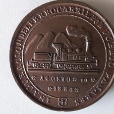 Medallas temáticas: 1884 INAUGURACION FERROCARRIL PUERTO DE PAJARES ASTURIAS - MEDALLA - RARISIMA. Lote 370942221