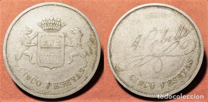 Medallas tem&aacute;ticas: FICHA A. CABELLO CINCO PESETAS - Foto 1