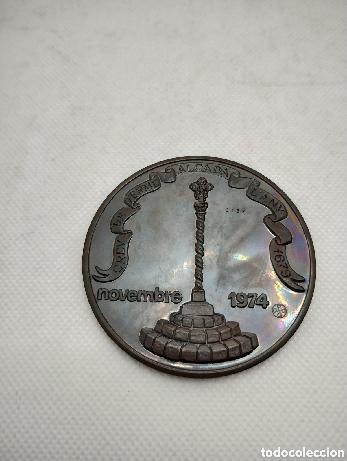 Medallas tem&aacute;ticas: Medalla inaugural de sucursal del Banco Sabadell de Cardedeu, 1974, en bronce