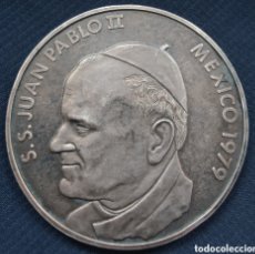 Medallas temáticas: MEDALLA DE PLATA MEXICO 1979 VIAJE DEL PAPA JUAN PABLO II. Lote 401711899
