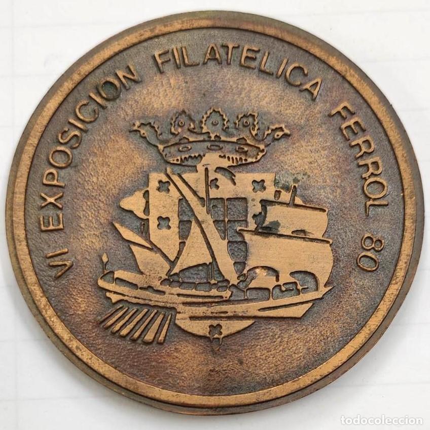Medalhas tem&aacute;ticas: MEDALLA BRONCE EXPOSICI&Oacute;N FILAT&Eacute;LICA FERROL 80 MEDALLA-971