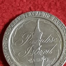 Medallas temáticas: MONEDA CASINO PARADISE ISLAND. UN DÓLAR 1979
