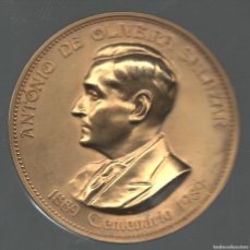 Medallas temáticas: FILA 100- MEDALHA PORTUGAL 1989 CENTENÁRIO DR. ANTÓNIO OLIVEIRA SALAZAR BRONZE