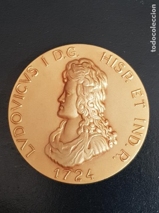 Medallas tem&aacute;ticas: LVDOVICVS I DG HISP ET IND R 1724 - Foto 1