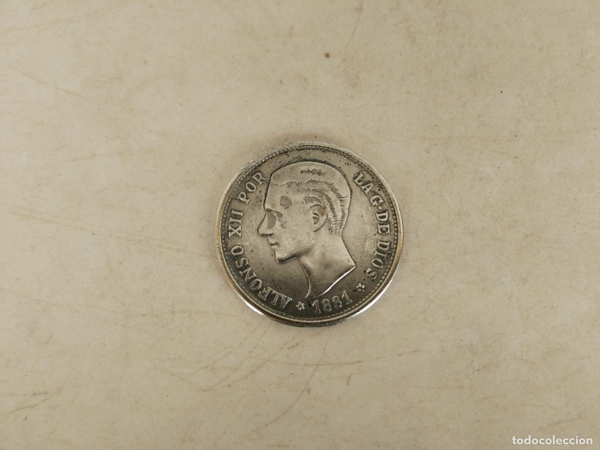 Medaglie tematiche: moneda plata alfonso xll, 1881 / banco sabadell