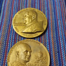 Medallas temáticas: ET- DOS MEDALLAS 1963 Y 1965 PABLO VI Y JUAN XXIII CONCILIO VATICANO