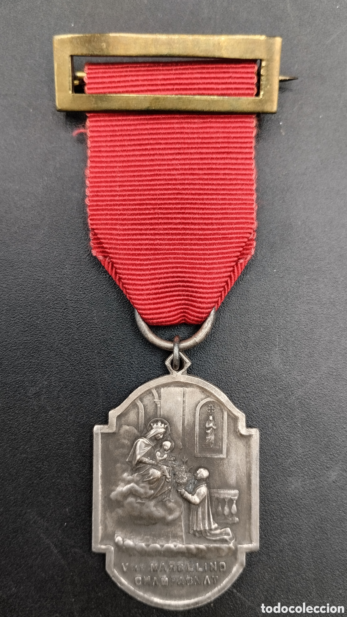 Medaglie tematiche: Medalla con cinta y pasador original. Jos&eacute; HH maristas segunda categor&iacute;a