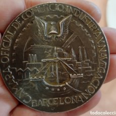 Medallas temáticas: ANTIGUA MEDALLA MEDALLON DE PLATA MACIZA CÁMARA DE COMERCIO INDUSTRIA Y NAVEGACIÓN BARCELONA