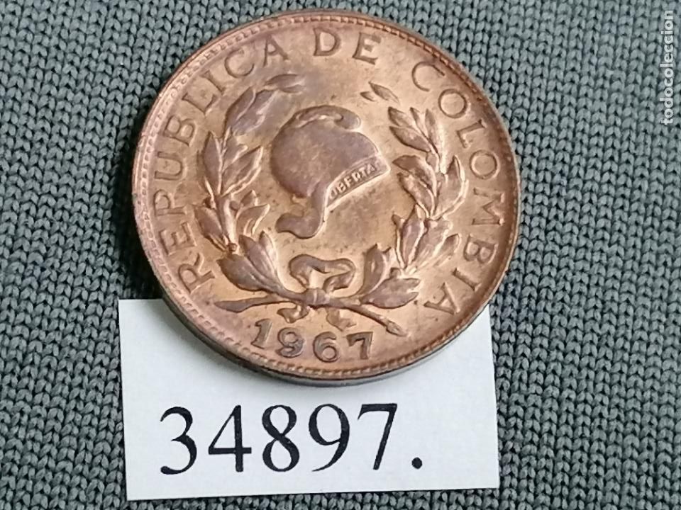 Medallas tem&aacute;ticas: Colombia 1 centavo 1967, c&eacute;ntimo - Foto 2