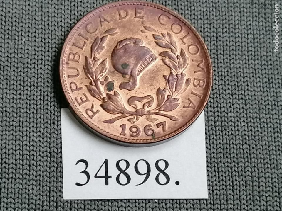 Medallas tem&aacute;ticas: Colombia 1 centavo 1967, c&eacute;ntimo - Foto 2