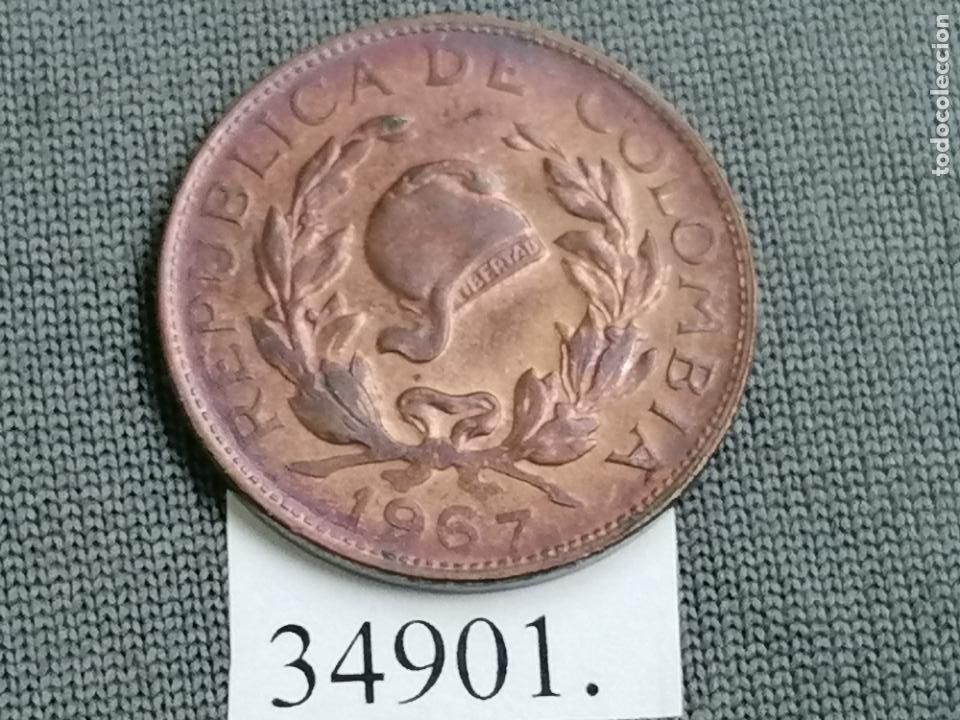 Medallas tem&aacute;ticas: Colombia 5 centavos 1967, c&eacute;ntimos - Foto 2