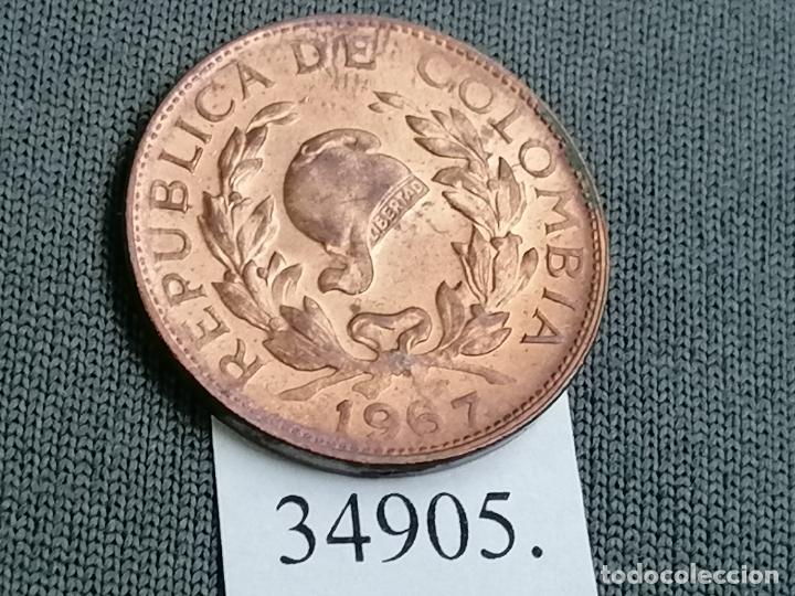 Medallas tem&aacute;ticas: Colombia 5 centavos 1967, c&eacute;ntimos - Foto 2