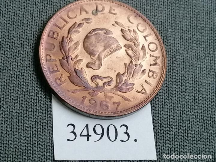 Medallas tem&aacute;ticas: Colombia 5 centavos 1967, c&eacute;ntimos - Foto 2
