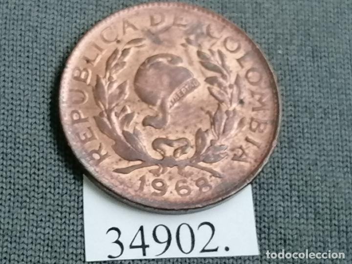Medallas tem&aacute;ticas: Colombia 5 centavos 1968, c&eacute;ntimos - Foto 2