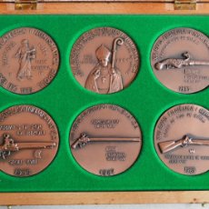 Medallas temáticas: LOTE 6 MEDALLAS RIPOLL - EXPOSICIÓN FILATÉLICA Y NUMISMÁTICA 1983 A 1988 - LOT. 0278