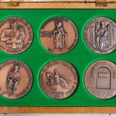 Medallas temáticas: LOTE 6 MEDALLAS RIPOLL - EXPOSICIÓN FILATÉLICA Y NUMISMÁTICA 1977 A 1982 - LOT. 0279