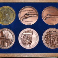 Medallas temáticas: LOTE 6 MEDALLAS RIPOLL - EXPOSICIÓN FILATÉLICA Y NUMISMÁTICA 1988 A 1994 - LOT. 0280