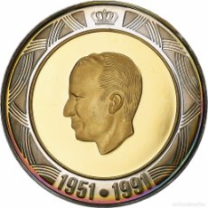 Medallas temáticas: [#1280496] BÉLGICA, 20 ÉCU, 1/5 OZ, BAUDOUIN I, 1991, PRUEBA, FDC, ORO