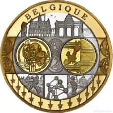 Medallas temáticas: [#1156794] BÉLGICA, MEDALLA, L'EUROPE, JONCTION NORD-MIDI, PLATA CHAPADA EN COBRE, FDC