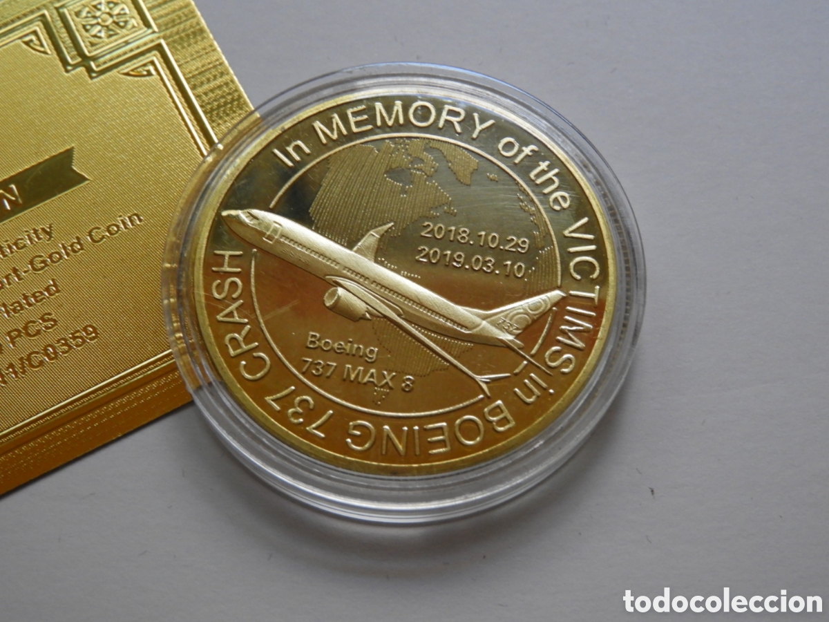 Medallas tem&aacute;ticas: Moneda Accidente Boeing Etiop&iacute;a 2019 - Foto 2