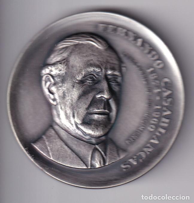 Medallas tem&aacute;ticas: MEDALLA DE FERNANDO CASABLANCAS DE 5 CM DE DIAMETRO (PUJOL) MAQUINARIA TEXTIL A&Ntilde;O 1974