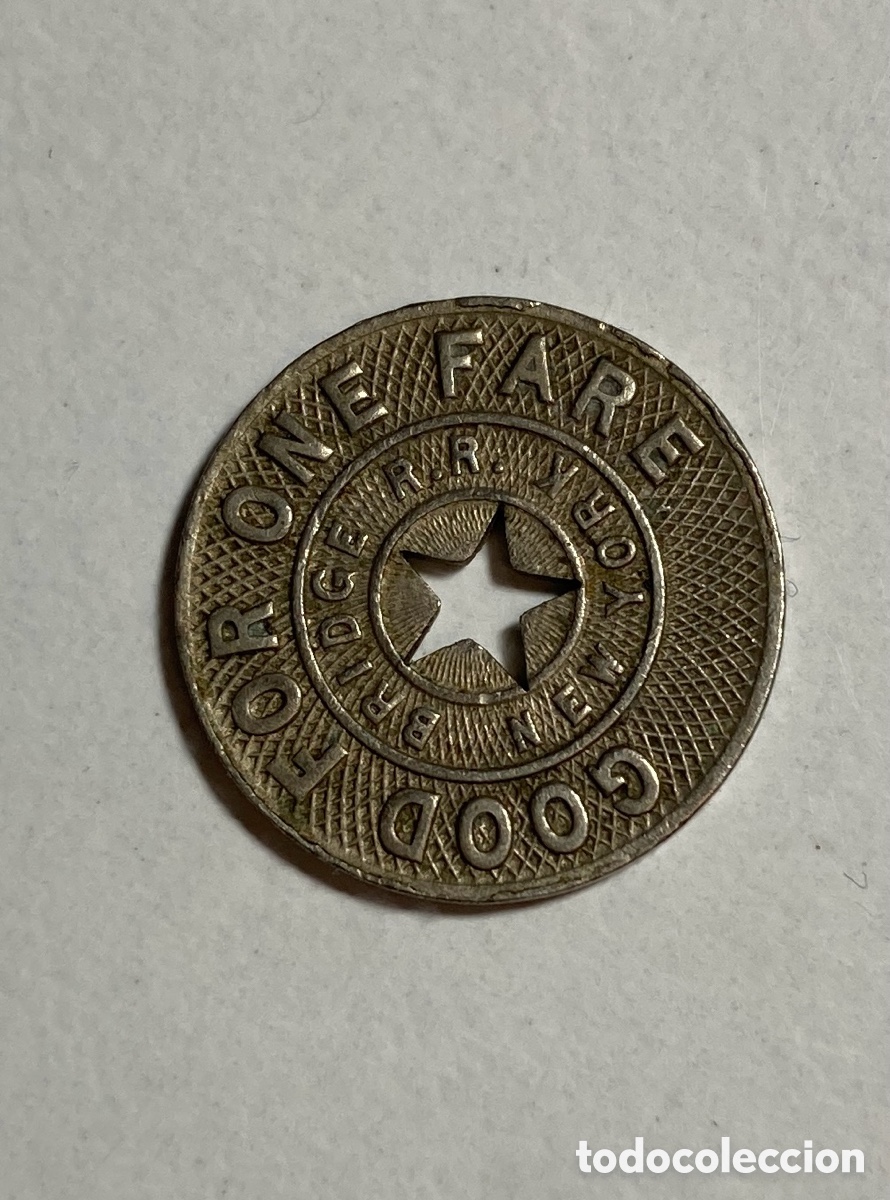 Medallas tem&aacute;ticas: Ficha token Good for one fare - Foto 1