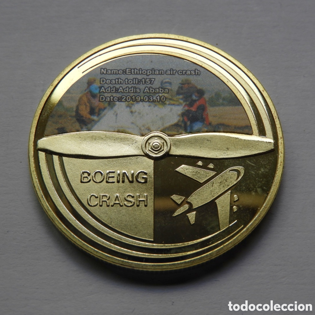 Medallas tem&aacute;ticas: Moneda Accidente Boeing Etiop&iacute;a 2019 - Foto 1