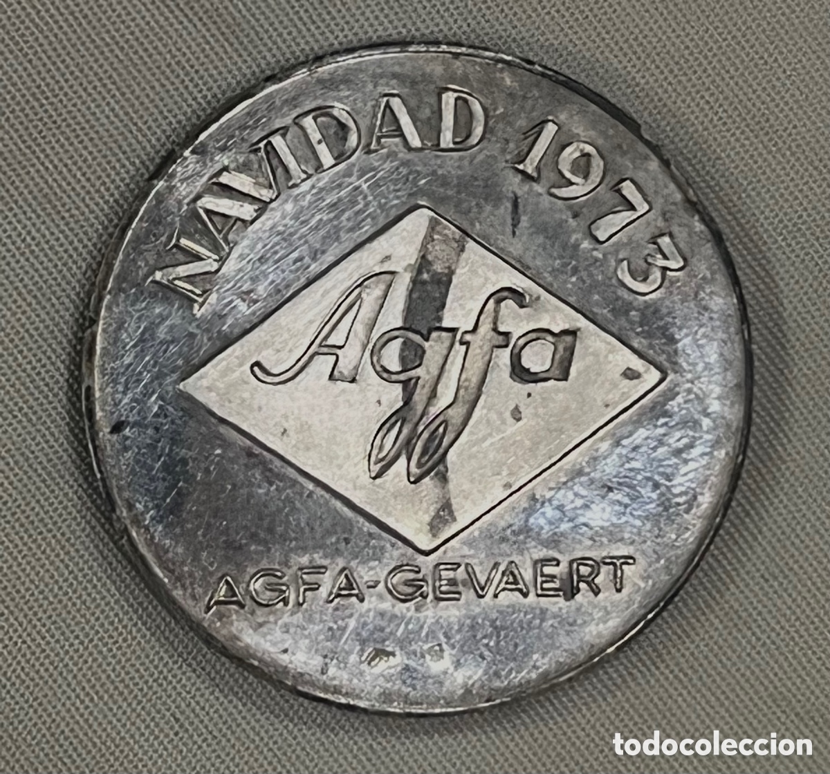 Medallas tem&aacute;ticas: MONEDA PLATA: AGFA - GEVAERT. NAVIDAD 1973 - Foto 2