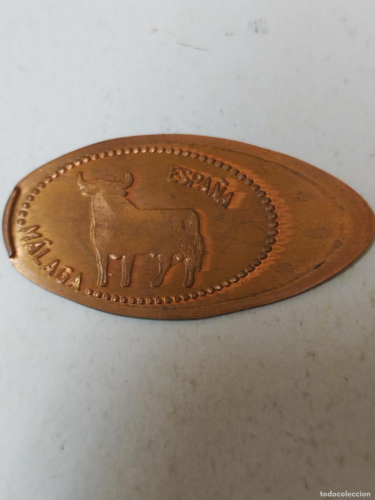 Medallas tem&aacute;ticas: MONEDA ELONGADA ( MALAGA ) TORO ESPA&Ntilde;A - Foto 1