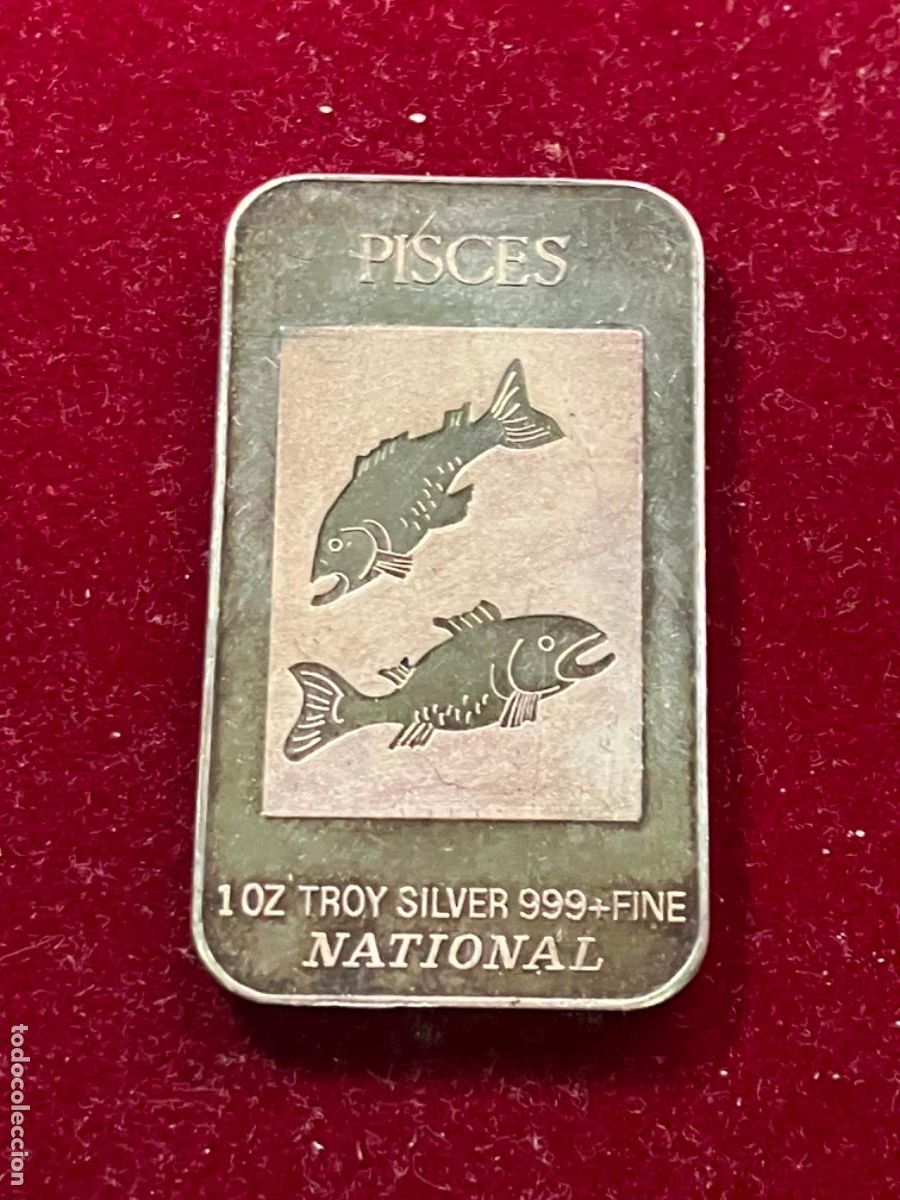 Medallas tem&aacute;ticas: Lingote de plata pura, onza Zodiaco Piscis - Estados Unidos